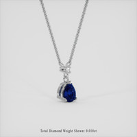 0.44 Ct. Blue Sapphire Necklace, 18K White Gold 2