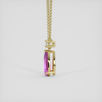 2.52 Ct. Pinkish Purple Sapphire Necklace, 14K Yellow Gold 3