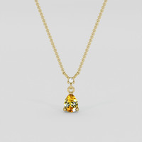 0.48 Ct. Bi Color / Parti Sapphire Necklace, 14K Yellow Gold 1
