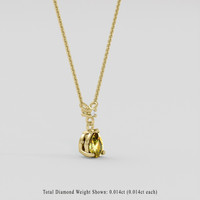 0.48 Ct. Bi Color / Parti Sapphire Necklace, 14K Yellow Gold 2