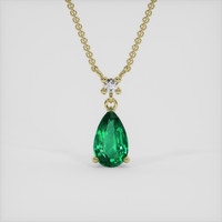 0.73 Ct. Emerald Necklace, 18K Yellow Gold 1