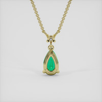 0.73 Ct. Emerald Necklace, 18K Yellow Gold 4