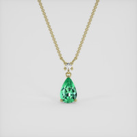 0.67 Ct. Emerald Necklace, 18K Yellow Gold 1