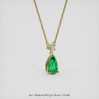 0.67 Ct. Emerald Necklace, 18K Yellow Gold 2