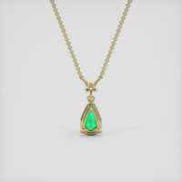0.67 Ct. Emerald Necklace, 18K Yellow Gold 4