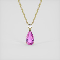 2.52 Ct. Pinkish Purple Sapphire Necklace, 18K Yellow Gold 1