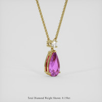 2.52 Ct. Pinkish Purple Sapphire Necklace, 18K Yellow Gold 2