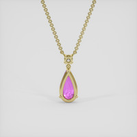 2.52 Ct. Pinkish Purple Sapphire Necklace, 18K Yellow Gold 4
