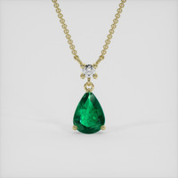 0.68 Ct. Emerald Necklace, 18K Yellow Gold 1