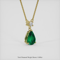 0.68 Ct. Emerald Necklace, 18K Yellow Gold 2