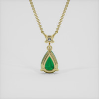 0.68 Ct. Emerald Necklace, 18K Yellow Gold 4