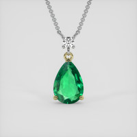1.42 Ct. Emerald Necklace, 18K Yellow & White 1