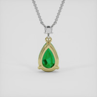1.42 Ct. Emerald Necklace, 18K Yellow & White 4