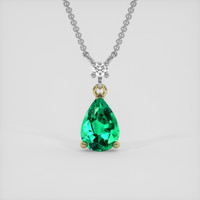 1.03 Ct. Emerald Necklace, 18K Yellow & White 1