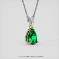 1.03 Ct. Emerald Necklace, 18K Yellow & White 2