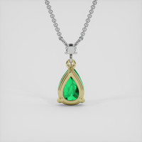 1.03 Ct. Emerald Necklace, 18K Yellow & White 4