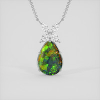 8.16 Ct. Multi Color Opal Pendant, 10K White Gold 1