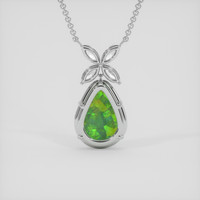 8.16 Ct. Multi Color Opal Pendant, 14K White Gold 4