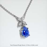1.81 Ct. Blue Sapphire Pendant, 18K White Gold 2