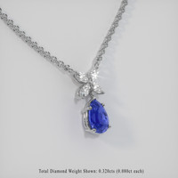 1.58 Ct. Blue Sapphire Pendant, 18K White Gold 2