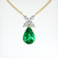 2.25 Ct. Emerald Pendant, 18K Yellow Gold 1