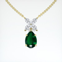 1.90 Ct. Emerald Pendant, 18K Yellow Gold 1