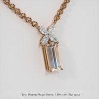 5.90 Ct. Gemstone Pendant, 14K Rose Gold 2