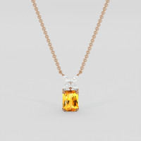 4.52 Ct. Orange Sapphire Pendant, 14K Rose Gold 1
