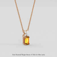 4.52 Ct. Orange Sapphire Pendant, 14K Rose Gold 2