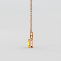 4.52 Ct. Orange Sapphire Pendant, 14K Rose Gold 3