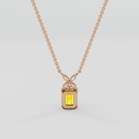4.52 Ct. Orange Sapphire Pendant, 14K Rose Gold 4
