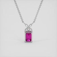 3.13 Ct. Pink Sapphire Pendant, 10K White Gold 4