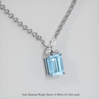 2.92 Ct. Gemstone Pendant, 14K White Gold 2