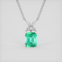 4.55 Ct. Emerald Pendant, 18K White Gold 1