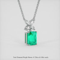 4.55 Ct. Emerald Pendant, 18K White Gold 2