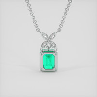 4.55 Ct. Emerald Pendant, 18K White Gold 4