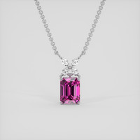 3.13 Ct. Pink Sapphire Pendant, 18K White Gold 1