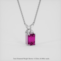 3.13 Ct. Pink Sapphire Pendant, 18K White Gold 2