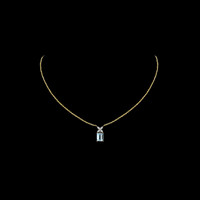 2.92 Ct. Blue Aquamarine Pendant, 10K Yellow Gold 4