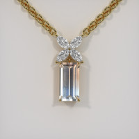 5.90 Ct. Gemstone Pendant, 14K Yellow Gold 1