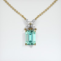 0.68 Ct. Emerald Pendant, 18K Yellow Gold 1