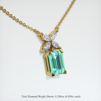 0.68 Ct. Emerald Pendant, 18K Yellow Gold 2