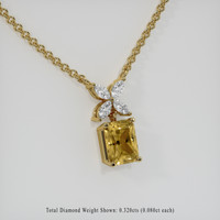 1.68 Ct. Gemstone Pendant, 18K Yellow Gold 2