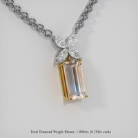 5.90 Ct. Gemstone Pendant, 14K Yellow & White 2