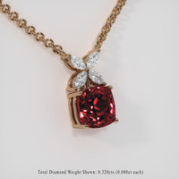 3.10 Ct. Gemstone Pendant, 14K Rose Gold 2