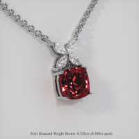 3.10 Ct. Gemstone Pendant, 14K White Gold 2