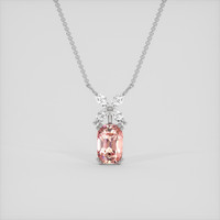 1.66 Ct. Padparadscha Sapphire Pendant, 14K White Gold 1