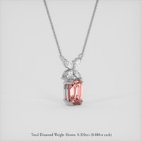 1.66 Ct. Padparadscha Sapphire Pendant, 14K White Gold 2
