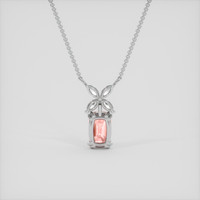 1.66 Ct. Padparadscha Sapphire Pendant, 14K White Gold 4
