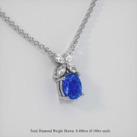 1.20 Ct. Blue Sapphire Pendant, 14K White Gold 2